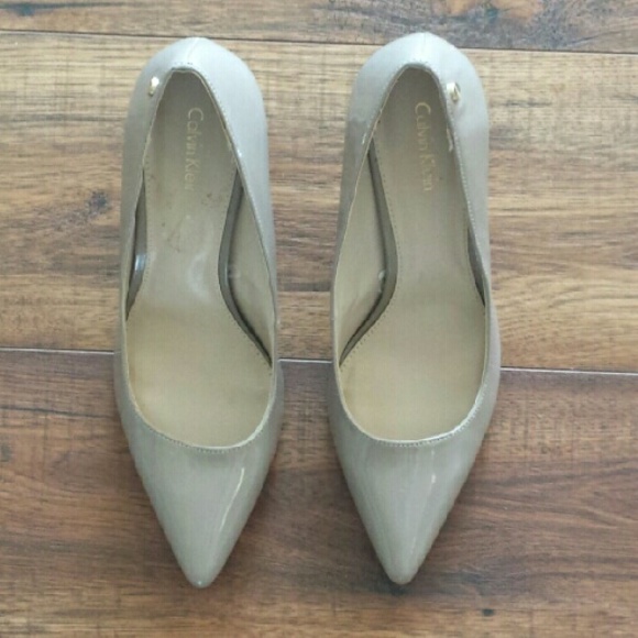 Calvin Klein Shoes - Calvin Klein Taupe Heels Calvin Klein Shoes - Calvin Klein Taupe Heels
