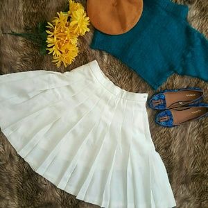 Winter white pleated skirt