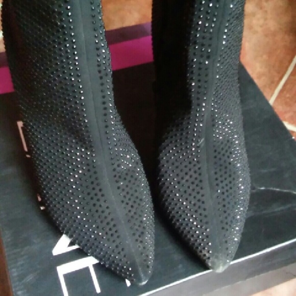Black textile upper ankle boots - Picture 4 of 4