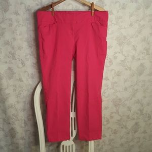 Hot pink ankle stretch pants