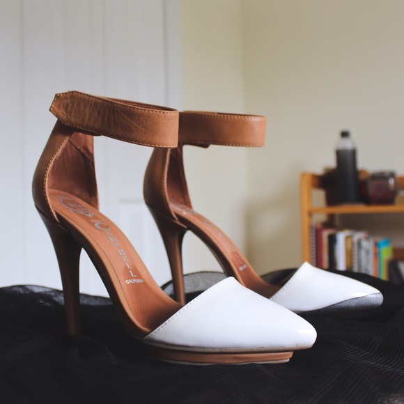 Jeffrey Campbell Solitaire Heel in Tan/White