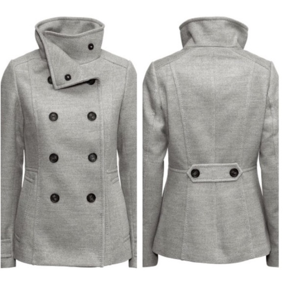 H&M Gray Pea Coat 🍁