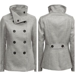 H&M Gray Pea Coat 🍁