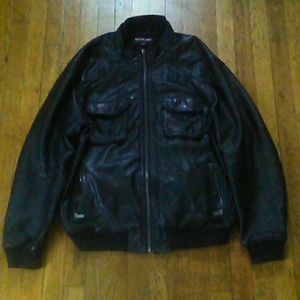Michael kors men's large leather jacket