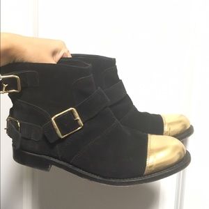 RELISTED H&M Balmain Gold toed booties size 7
