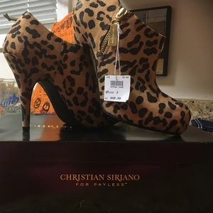 Christian Soriano leopard print booties