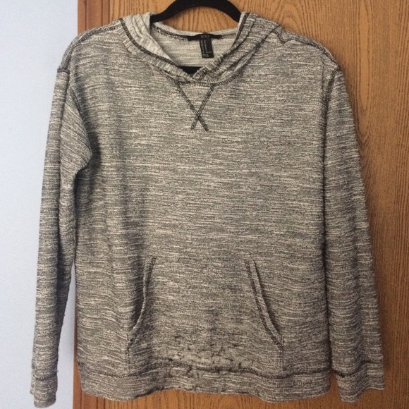 Forever 21 Gray Knit Hooded Sweatshirt Size M