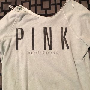 PINK off the shoulder crew neck