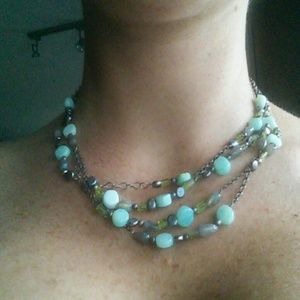 Sterling Silver and semi precious stones necklace