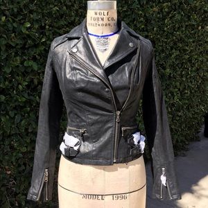 Leather moto jacket