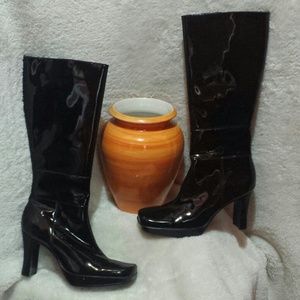 Black Patent Leather Boots