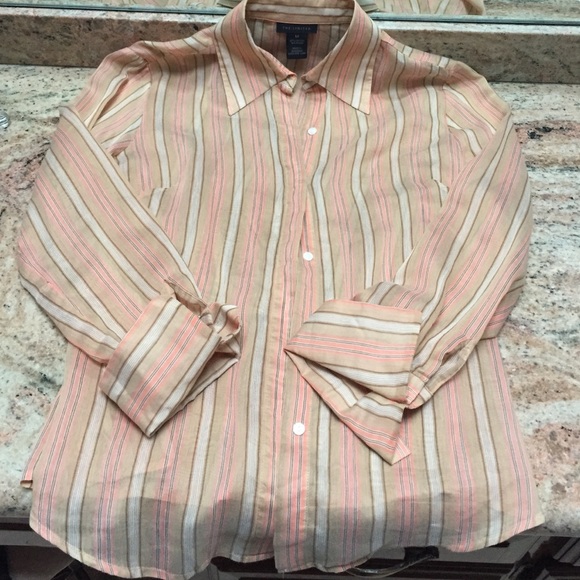 Limited tan and peach collared shirt