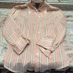 Limited tan and peach collared shirt