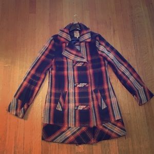 Knee length plaid coat from ModCloth