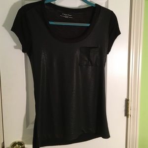 Calving Klein Faux Leather Top