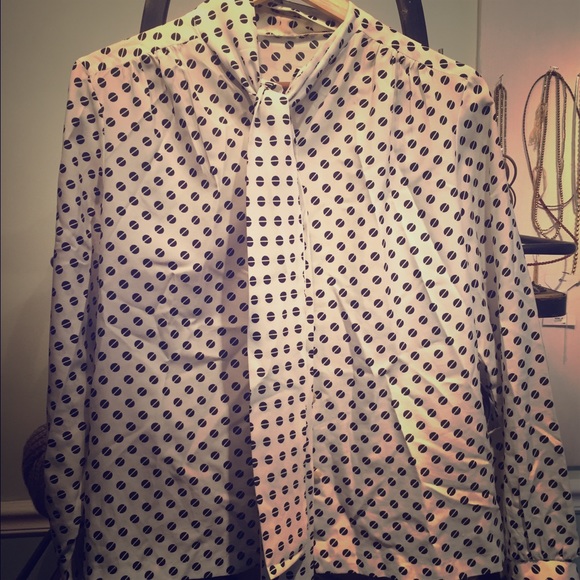 Vintage Printed  Pussybow Blouse
