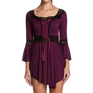 Renaissance Style Lace Up Top
