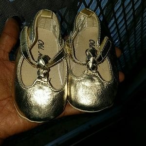 Baby gold old navy ballerina shoes.