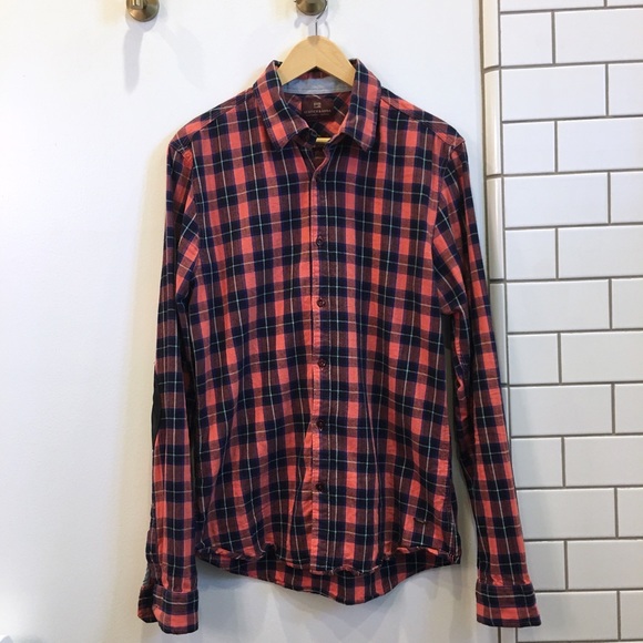 Scotch & Soda plaid button up with suede elbows
