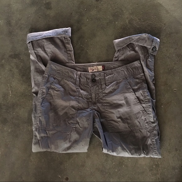 Grey Cargo Capri pants