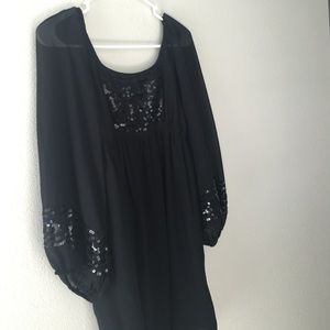 STUDIO M black sequin blouse