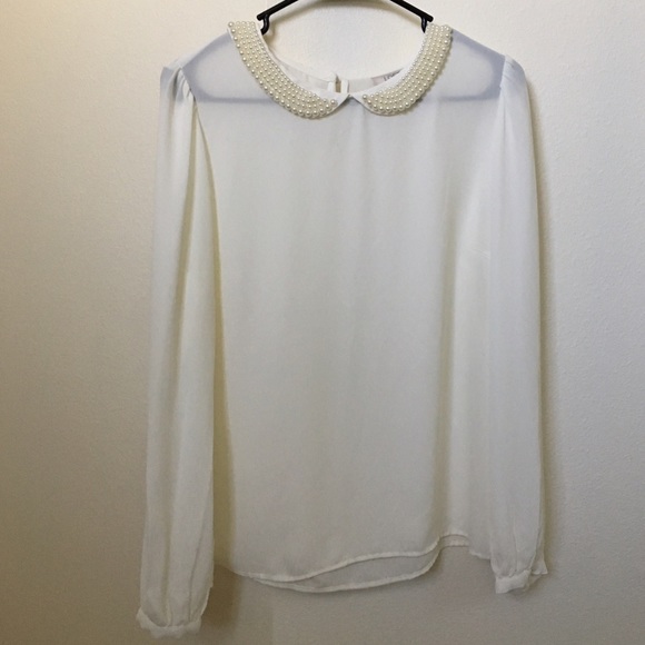 LOFT cream blouse size medium