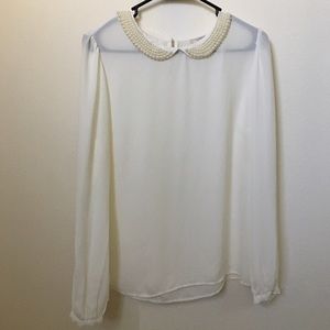 LOFT cream blouse size medium
