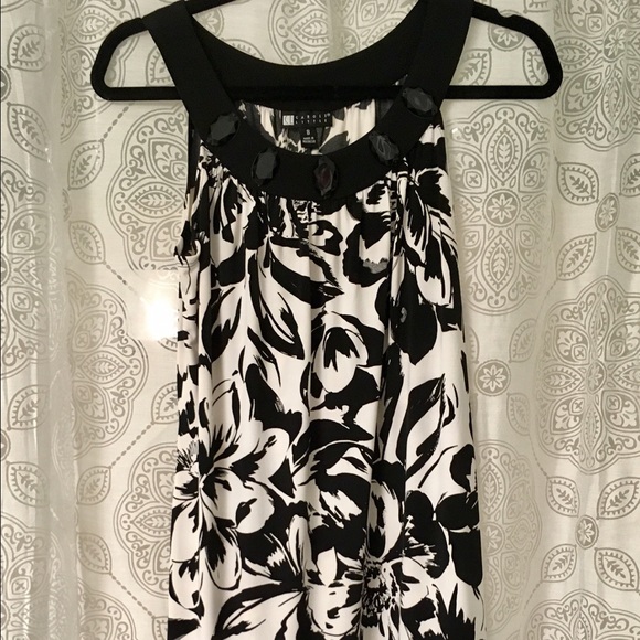 Black and white floral dress