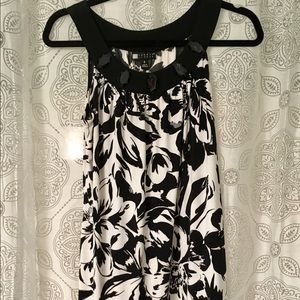 Black and white floral dress