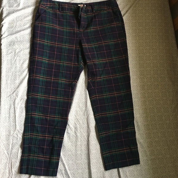 Plaid cropped pants