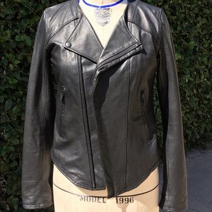 Leather moto jacket