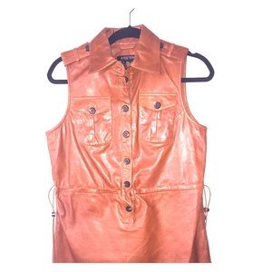 Etcetera leather riding vest