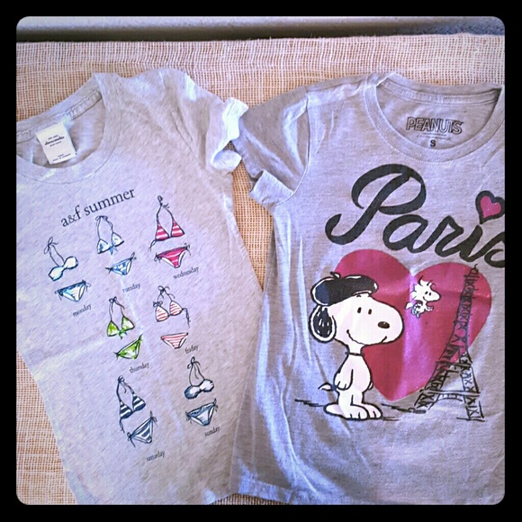 Abercrombie & Peanuts shirts lot of 2
