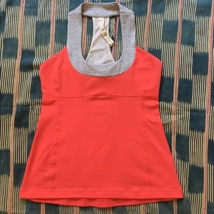 Lululemon hot pink tank with grey trim