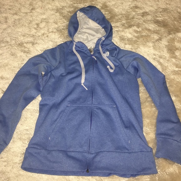 North face light blue zip up jacket