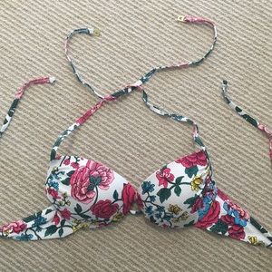 Topshop flower print bikini top