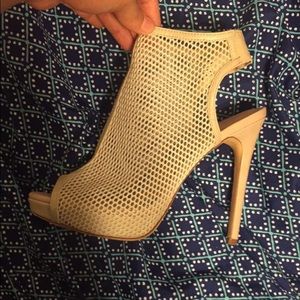 Nude mesh heels, open for trades