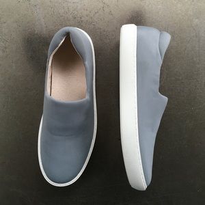 Gray slip on shoes