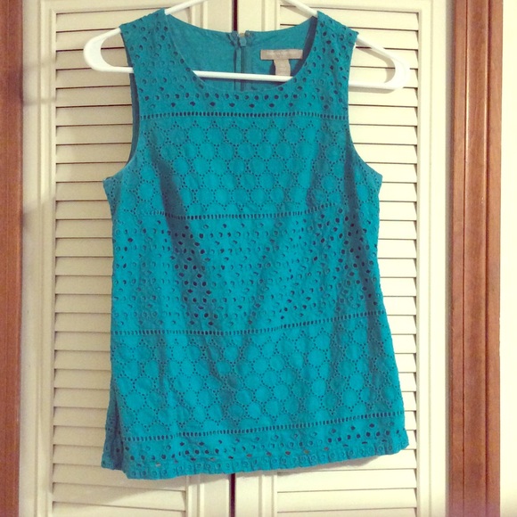 Banana Republic Teal Sleeveless Blouse