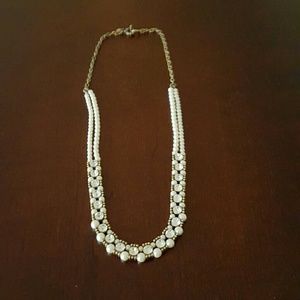 J CREW crystal and pearl necklace