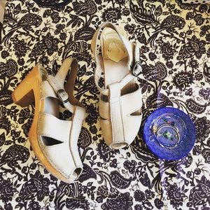 Suede clog sandals (vintage)