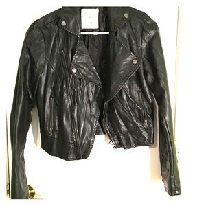 Cropped Leather Jacket