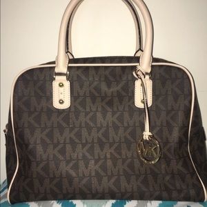 Michael Kors MK Signature PVC Large Satchel Brown