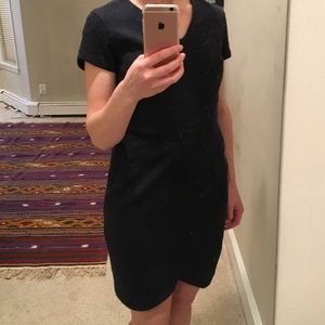 Theory dress, textured cotton, navy, size 4, new