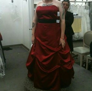 Apple red bridesmaid/prom dress