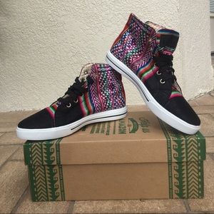 NWT- Black/Patterned Hightop Sneakers