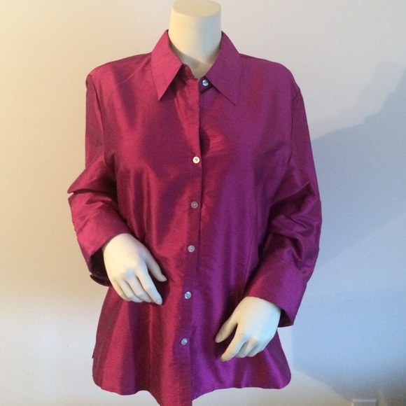 Jones NY Silk Fucsia Blouse