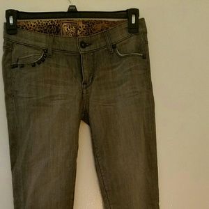 Rich &Skinny Gray Studded Straight Leg Jeans