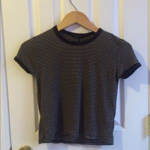 striped forever 21 crop top