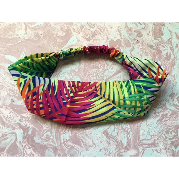 colorful palm tree head band